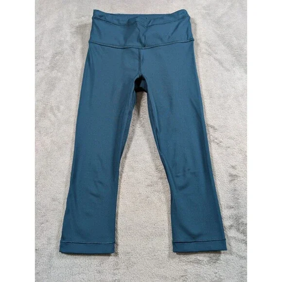Athleta Accelerate Crop Leggings Womens XXS Teal Athletic Running Pocket - Picture 2 of 11